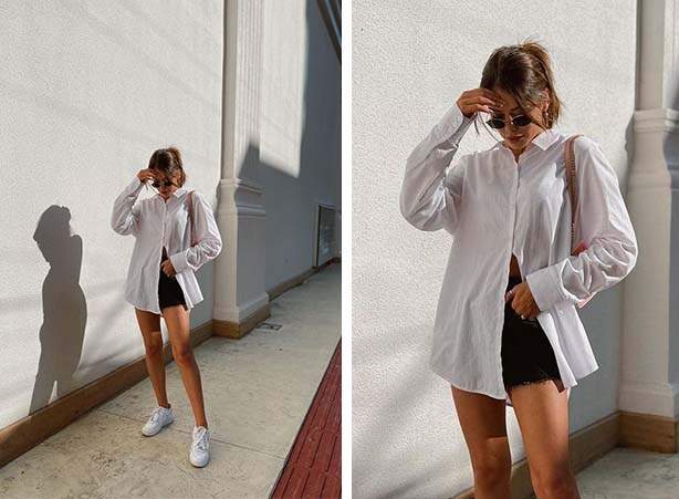 Sobrepondo com Confiança: Camisa Branca sob Vestidos e Saias - inspiração 1