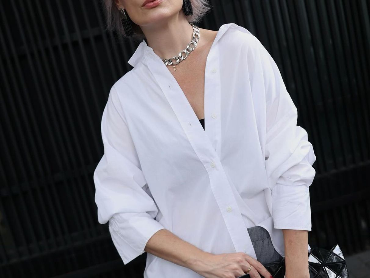 Camisa Branca com Peças Inusitadas: Jeans Destroyed e Alfaiataria - inspiração 1