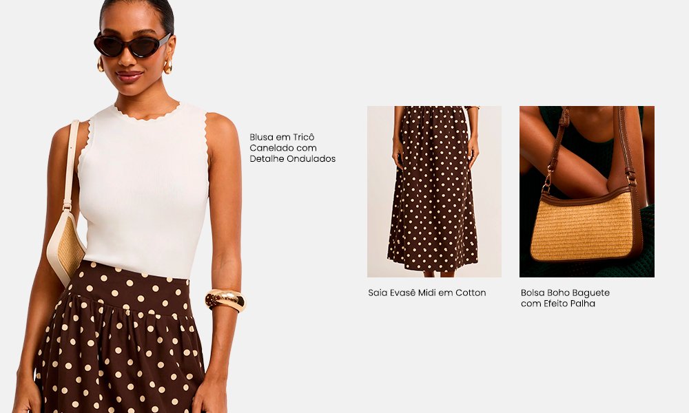 Usando Poá em Diferentes Peças: Vestido, Saia, Blusa e Mais - inspiração 1