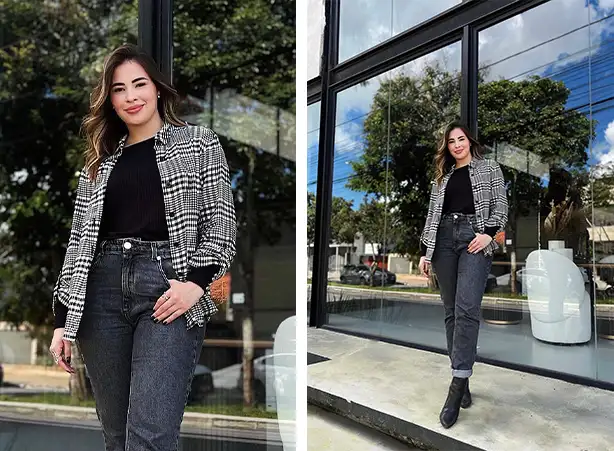 Calças de Alfaiataria Xadrez: Elegância Discreta - inspiração 1