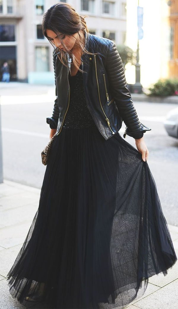 O Clássico com o Casual: Vestido Floral e Jaqueta Preta - inspiração 2