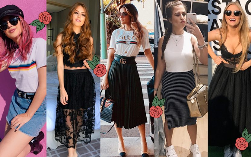 T-Shirt Oversized + Saia Midi Jeans: Casual Chic Despojado - inspiração 2