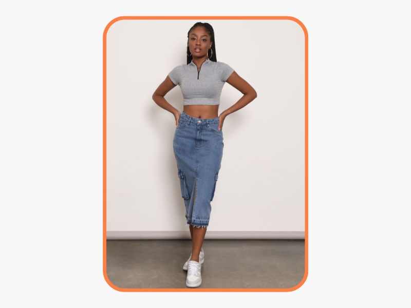 T-Shirt com Recortes + Saia Midi Transparente: Sensualidade Velada - inspiração 1