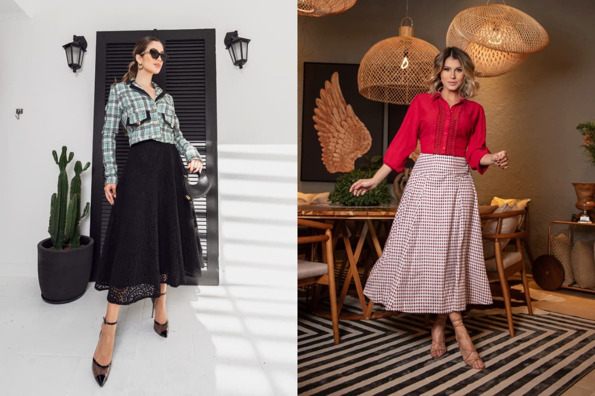 Saia Evasê e T-shirt: A Combinação Perfeita para o Dia a Dia - inspiração 2