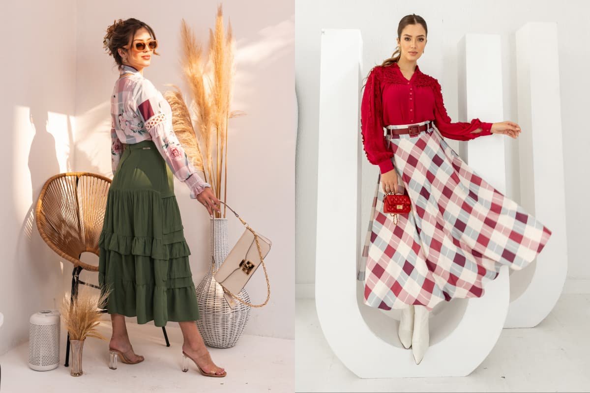 Blusas de Tricô Fino com Saia Evasê: Conforto e Estilo para Dias Frescos - inspiração 1