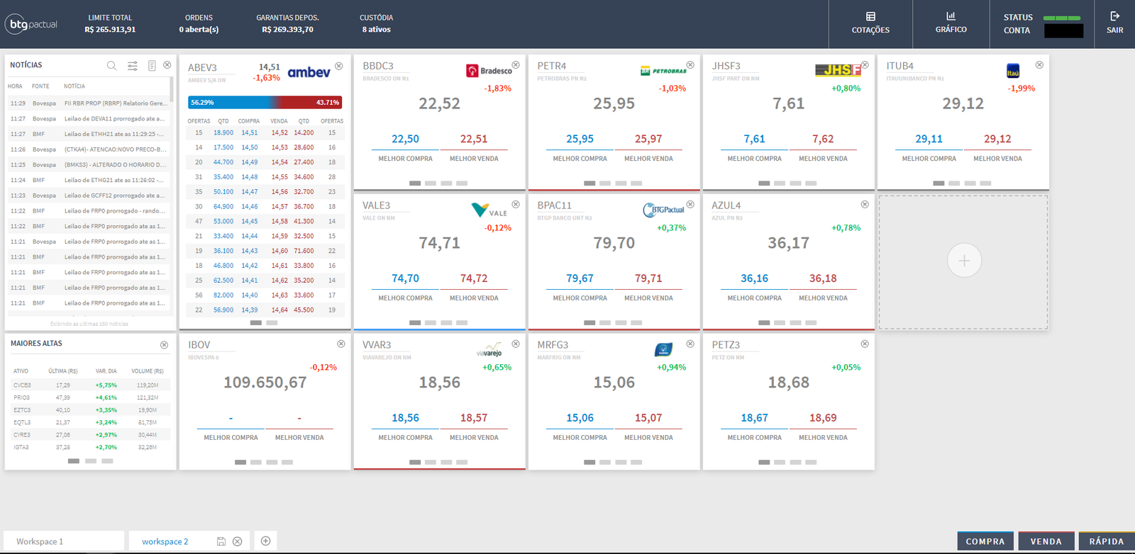 Executando sua primeira ordem de compra ou venda - inspiração 1