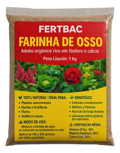 adubo orgânico de farinha de ossos