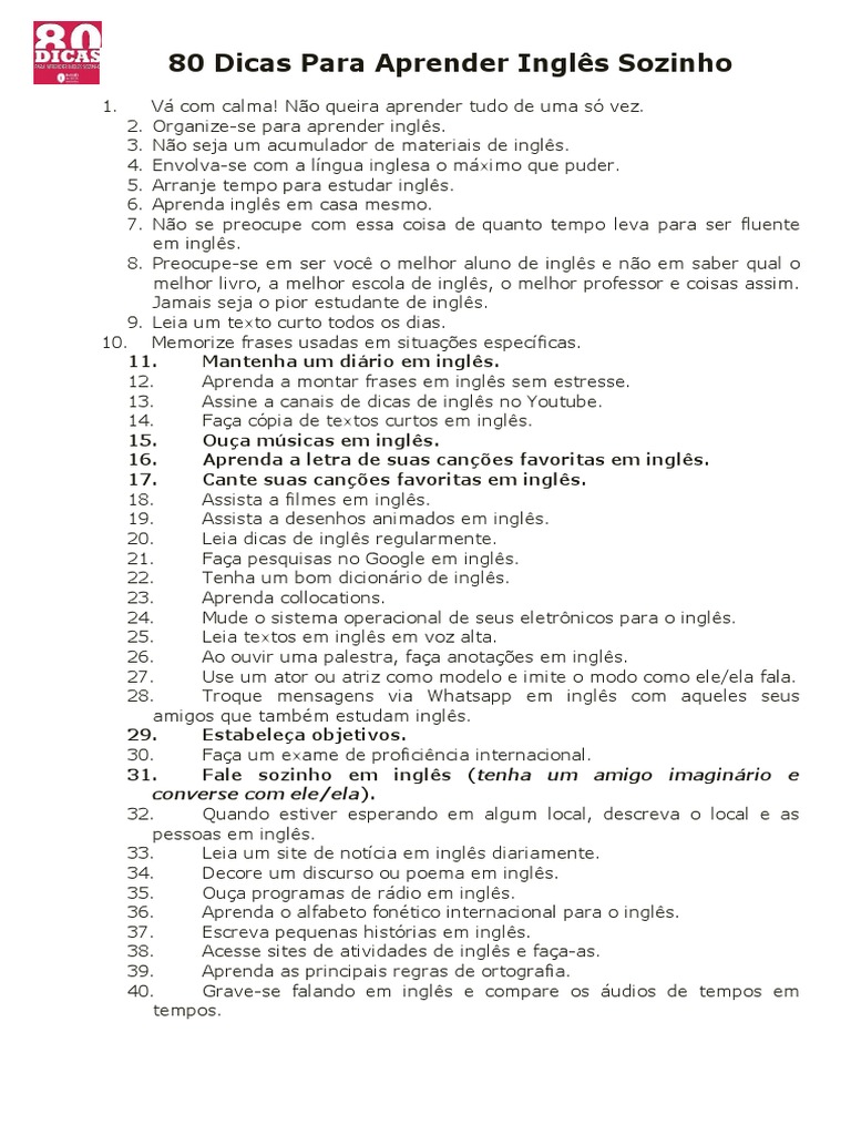Exercícios de listening e speaking para praticar sozinho