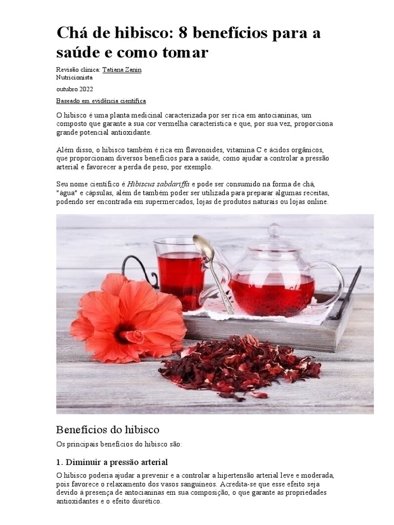Receitas Criativas com Chá de Hibisco: Varie o Sabor e os Benefícios
