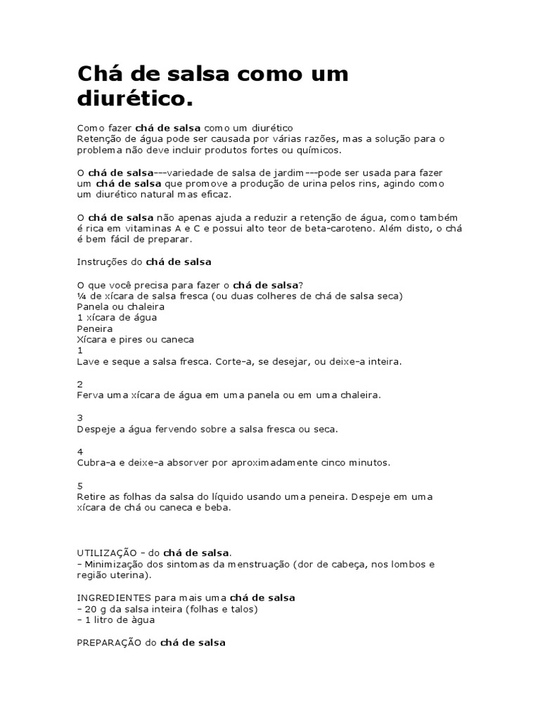 Como o Chá de Salsa Ajuda no Controle da Pressão Arterial