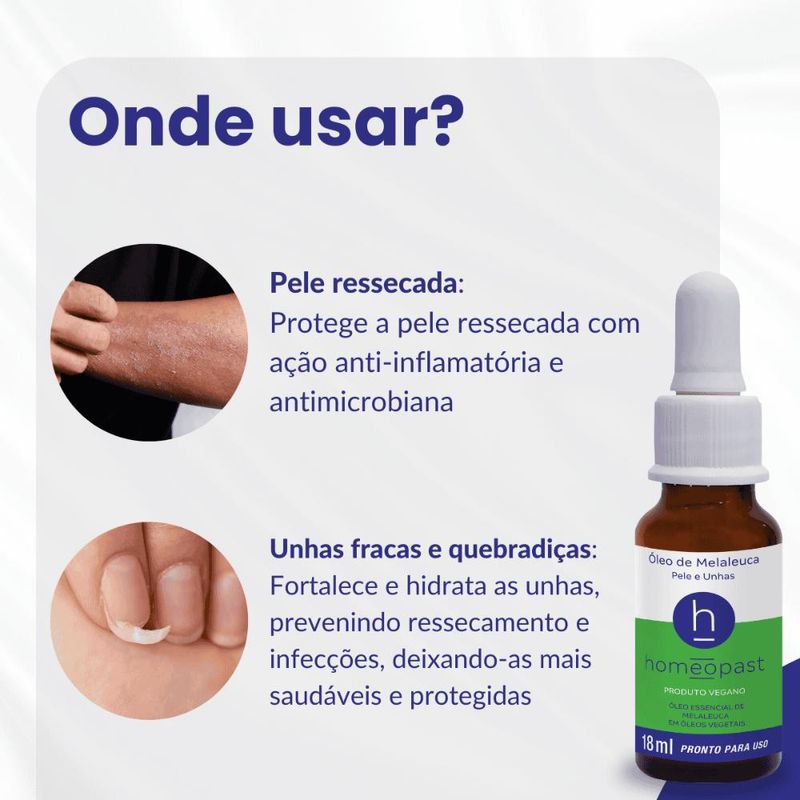 Benefícios do óleo de melaleuca para unhas
