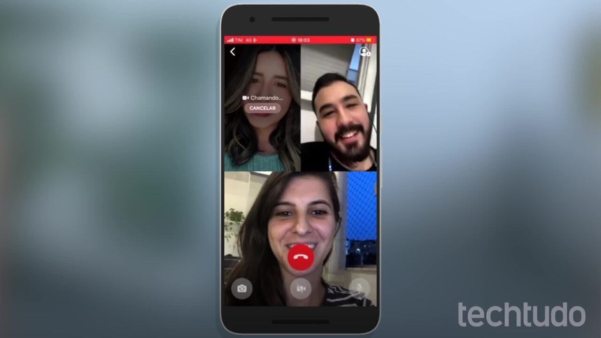 chamada vídeo grupo instagram