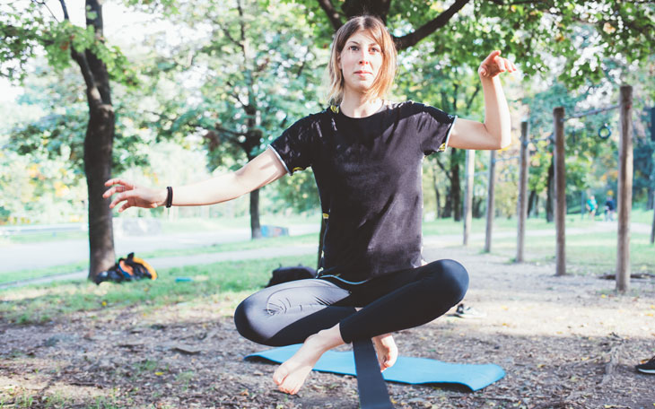 como caminhar na fita de slackline