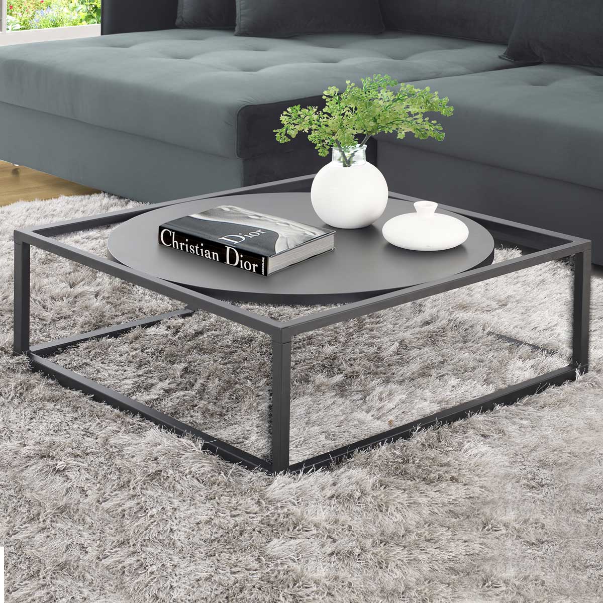 como decorar mesa de centro quadrada