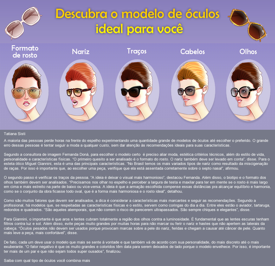 como escolher óculos para rosto comprido