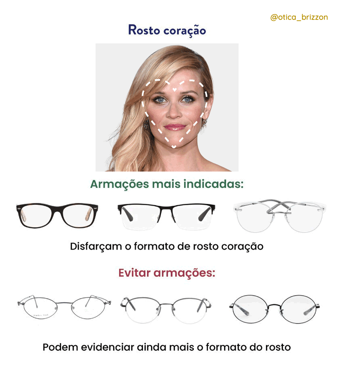 Guia Completo: Como Identificar e Combinar Óculos com o Formato do seu Rosto Coração