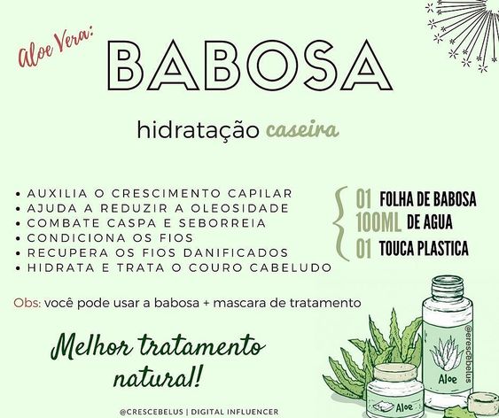 como fazer hidratação com babosa no cabelo