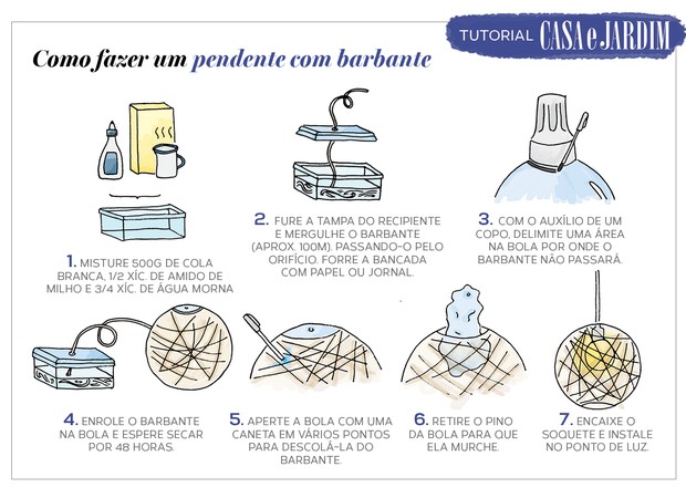 Dicas de Pintura para Luminárias de Barbante