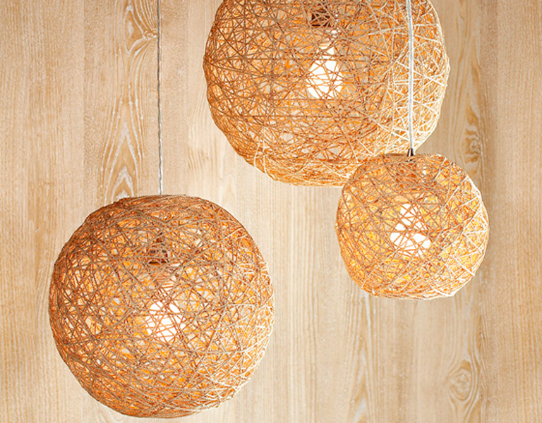 como fazer luminária de barbante passo a passo