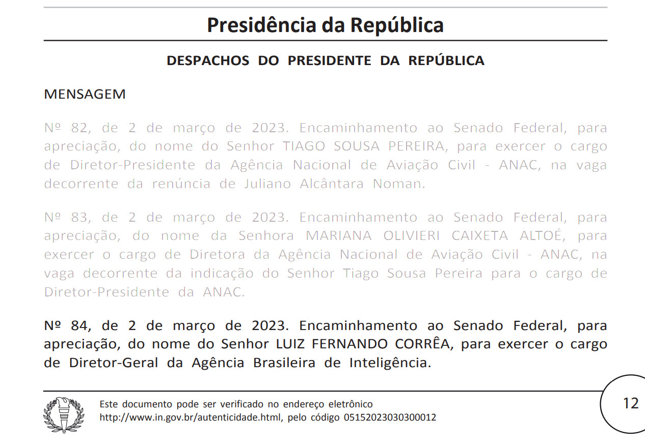 como funciona a indicação para diretor de agência