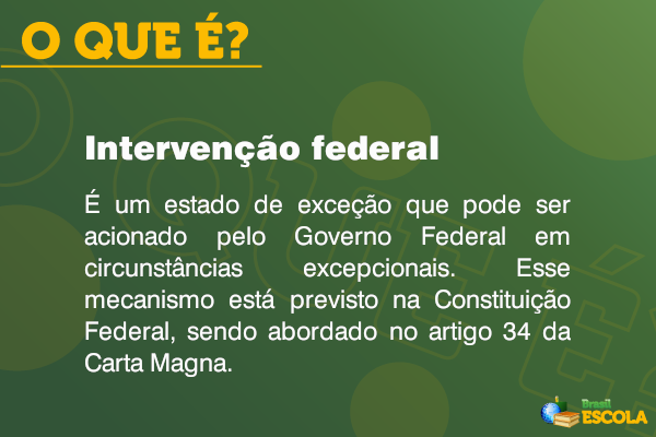 como funciona a intervenção federal