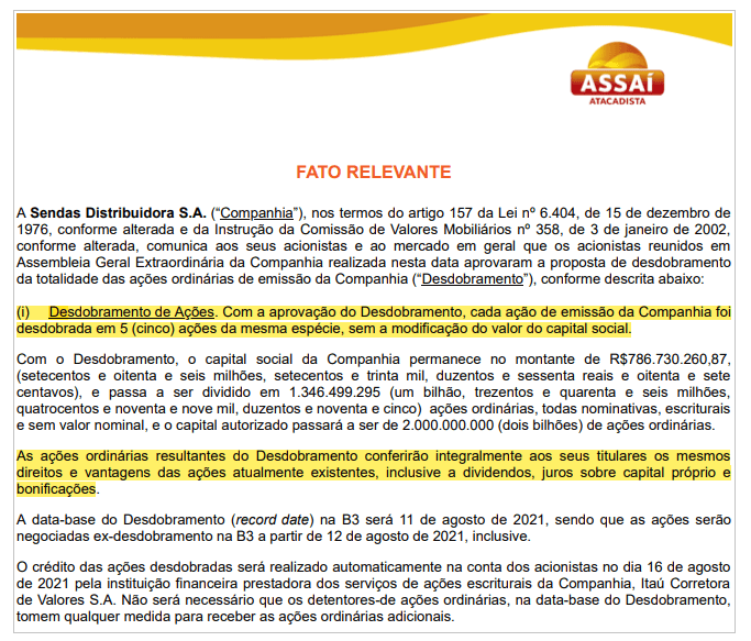 Diferenças cruciais entre split e inplit para investidores