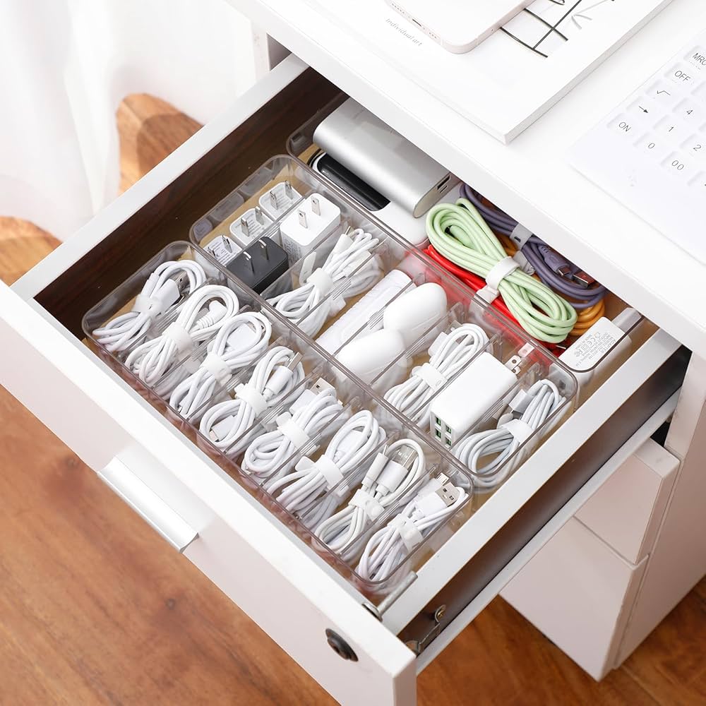 como organizar fios de carregadores e cabos