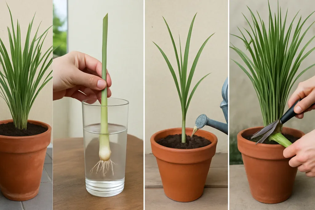 como plantar capim limão em vaso