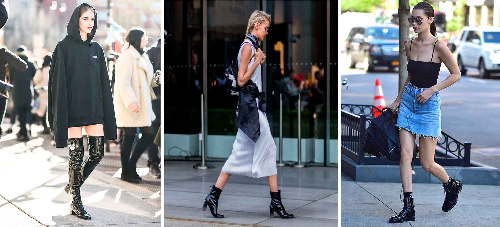 Como combinar bota de verniz com vestidos