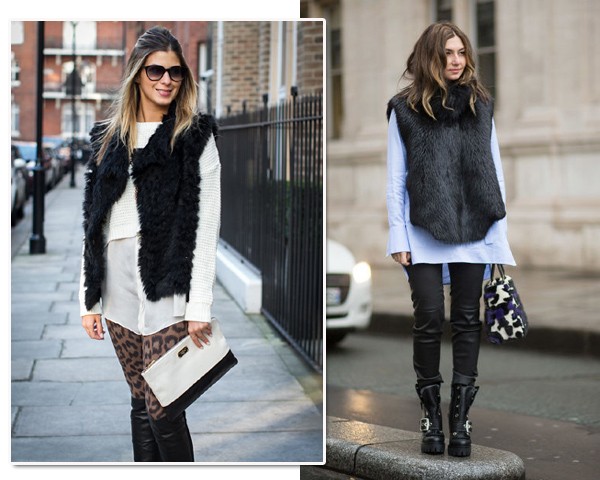 como usar colete de pelo sintético