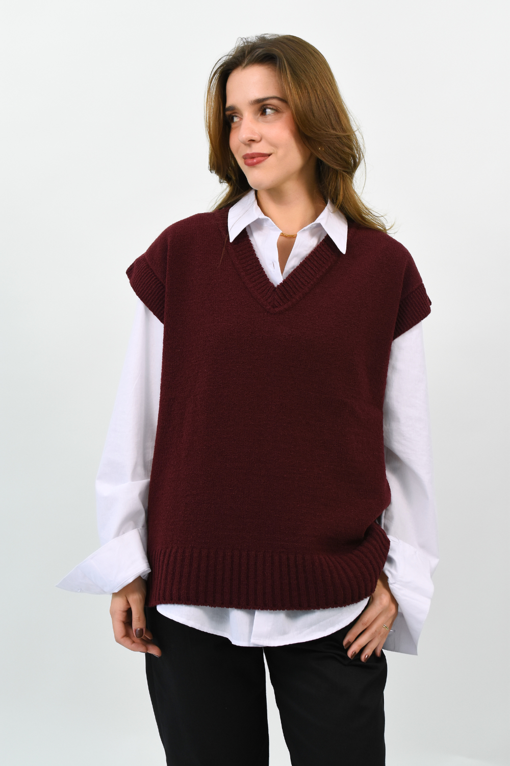 como usar colete de tricot oversized