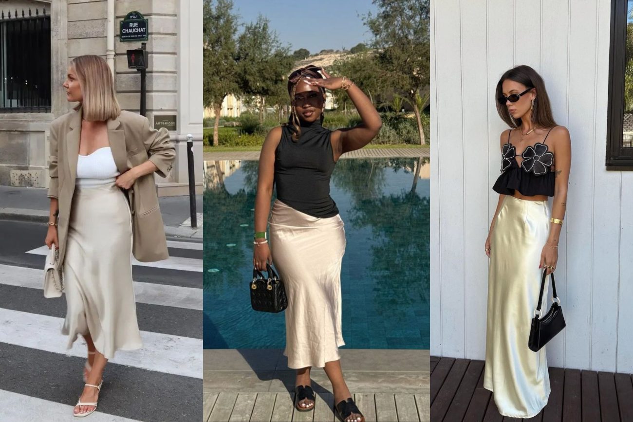 Verão 2026: Como Usar Saia de Cetim com Rasteirinhas e Papetes