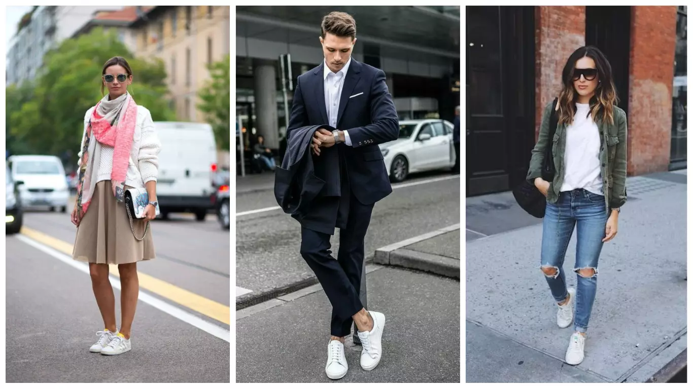 como usar tênis branco em looks casuais