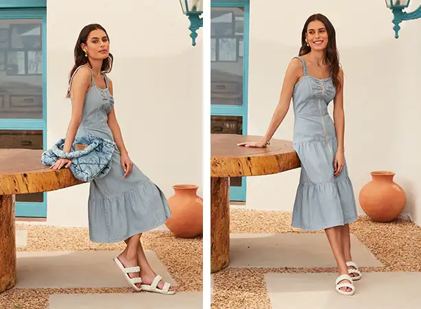 como usar vestidos longos com rasteirinha