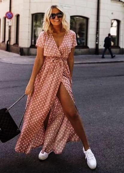 como usar vestidos longos com rasteirinha