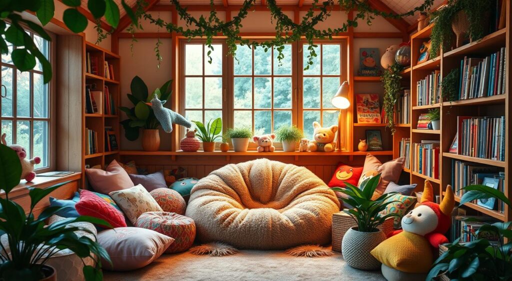 criar cantinho leitura aconchegante