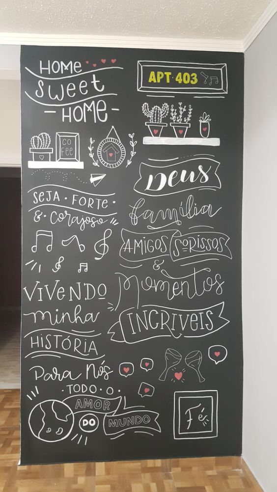 criar parede lousa casa