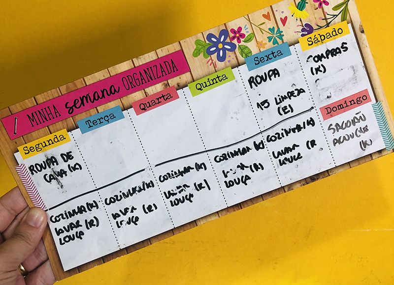 cronograma limpeza semanal casa