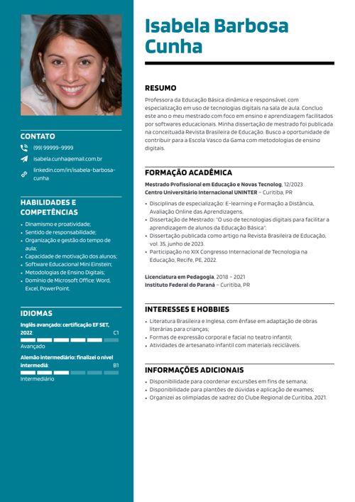 currículo primeiro emprego sem experiência