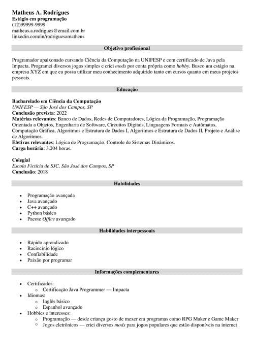 Como destacar suas habilidades em um currículo sem experiência