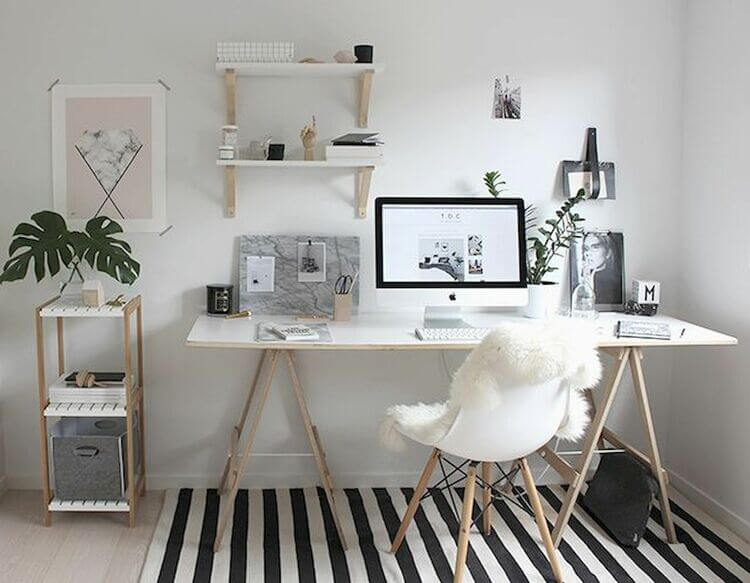 decoração de home office em espaços reduzidos