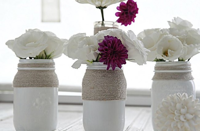 decoração potes vidro reutilizados