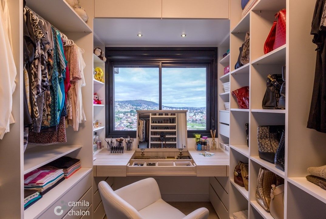 dicas para decorar quarto com closet aberto
