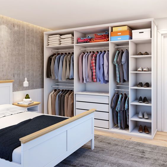 5 dicas para um closet aberto pequeno