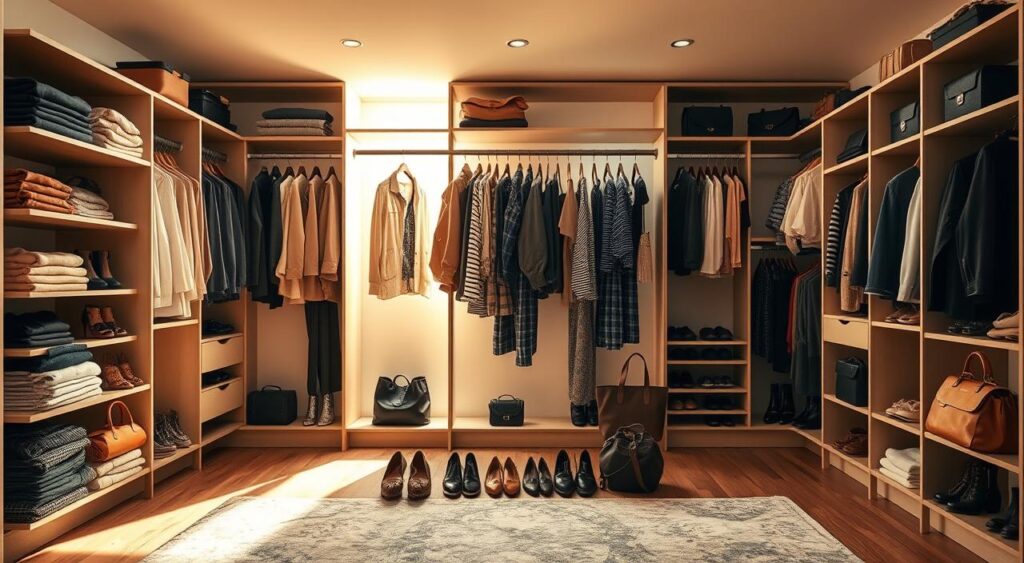 Soluções criativas para otimizar seu closet aberto