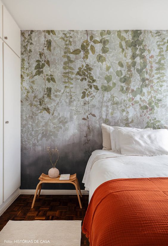 dicas para decorar quarto com papel de parede floral