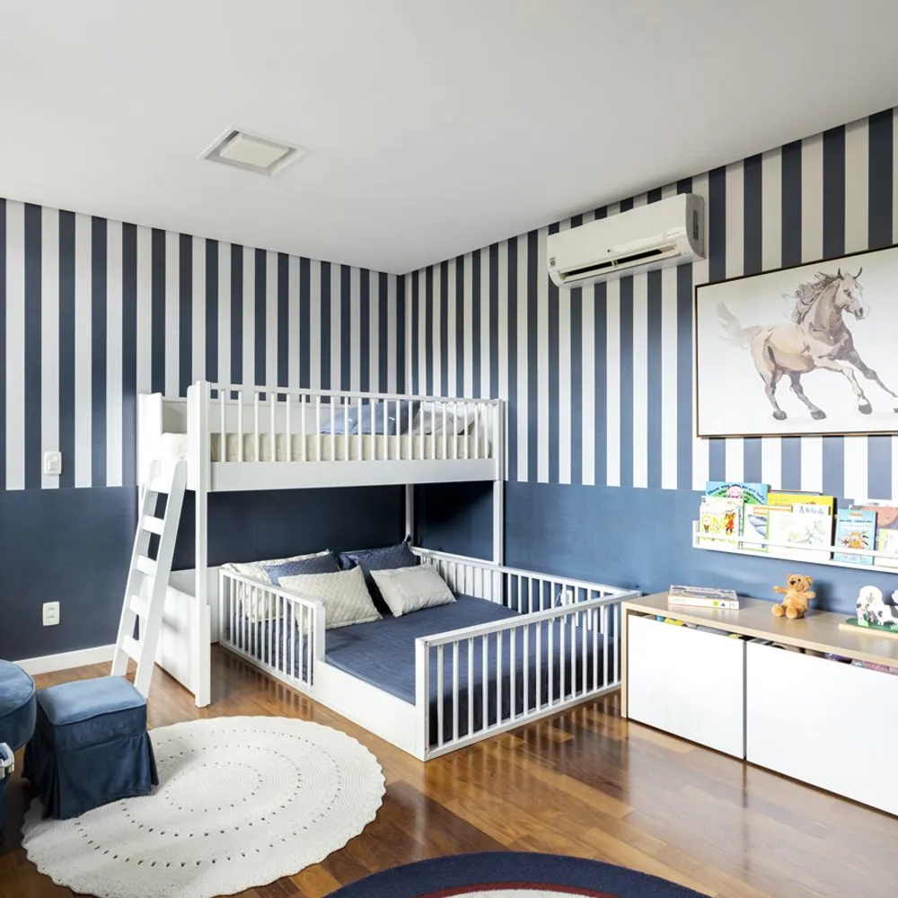 dicas para decorar quarto com papel de parede listrado