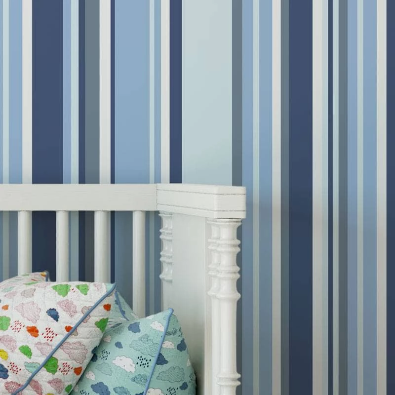 dicas para decorar quarto com papel de parede listrado