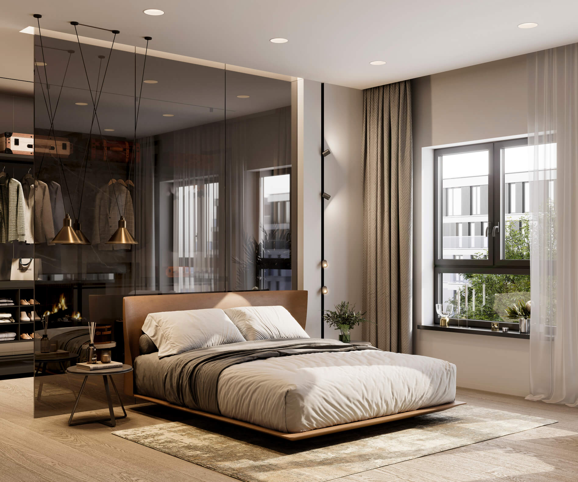 dicas para decorar quarto de casal com closet