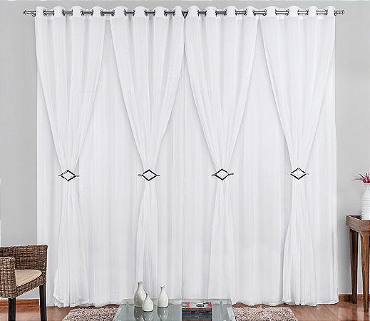 dicas para decorar sala com cortina branca